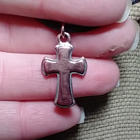 Copper Cross Pendant black cord - Picture 1 of 5